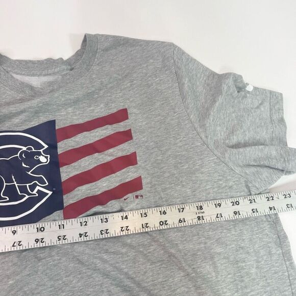 Nike Cubs Tee Dri-Fit T-Shirt Womens 2XL Gray Short Sleeve Crew Neck USA Flag - Picture 3 of 9